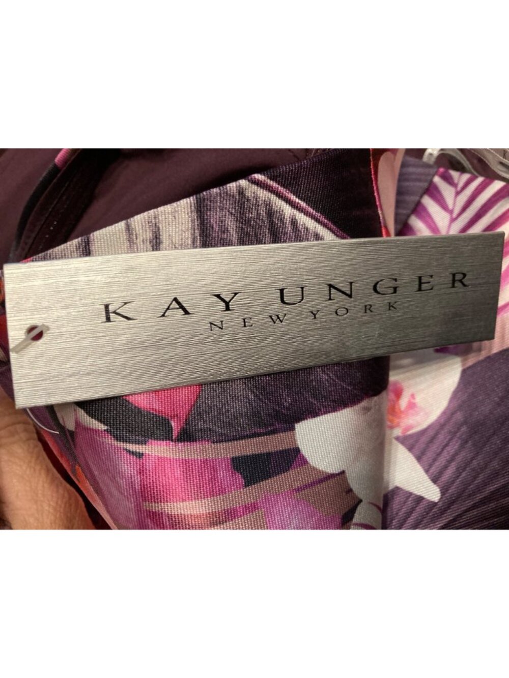 Kay Unger Lucienne Strapless Maxi Gown Magenta Floral Dress Size 10 New With Tag - Picture 6 of 8